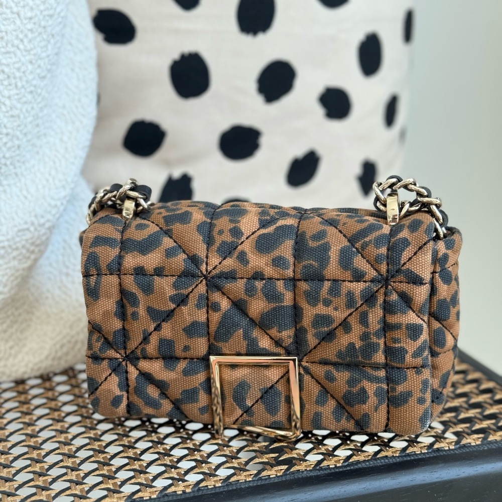 Purificación Garcia Leopard Print Quilted Chain Bag